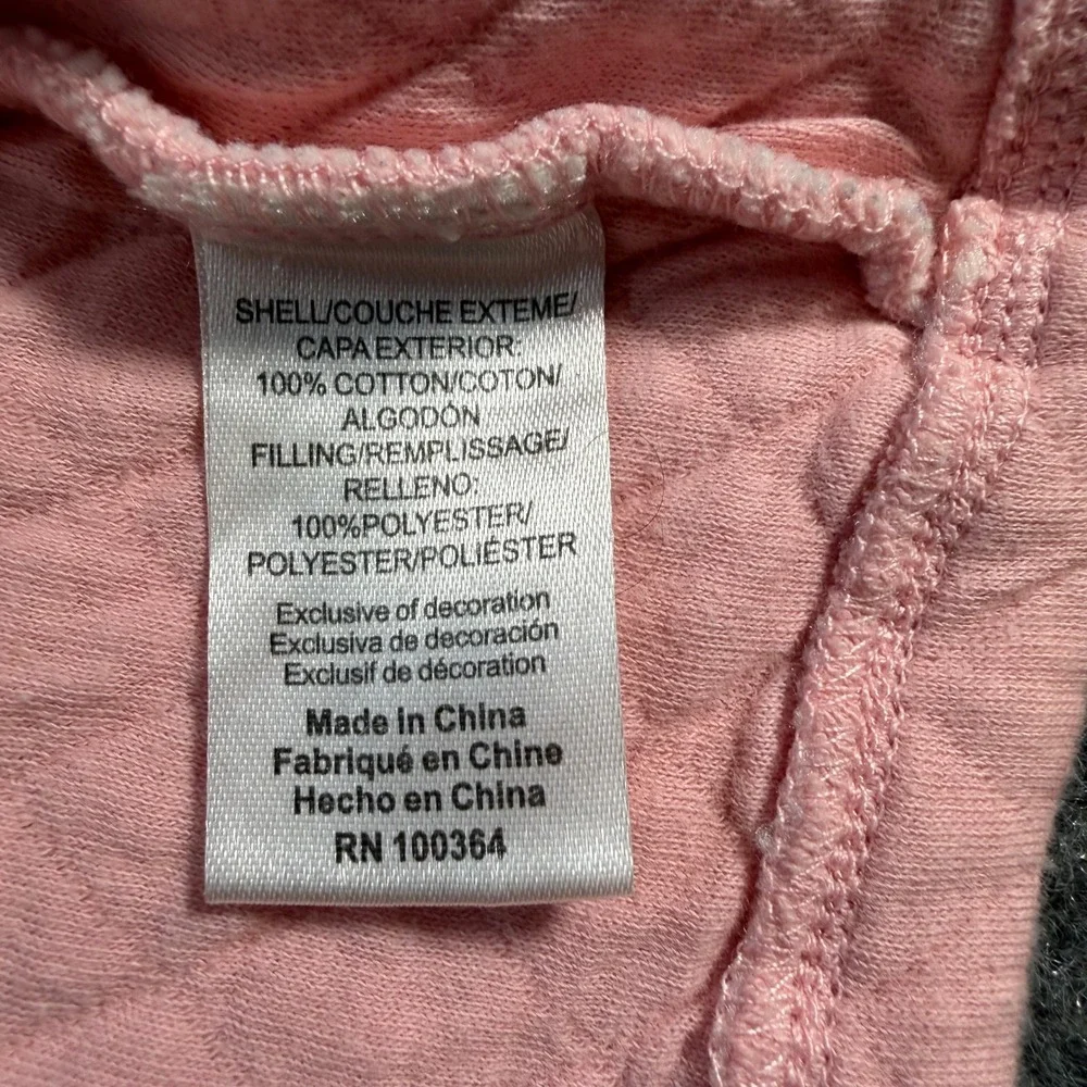 John Deere Pink Quilted Lamb Vest Infant Girls 3-6M Full Zip Sleeveless #4404